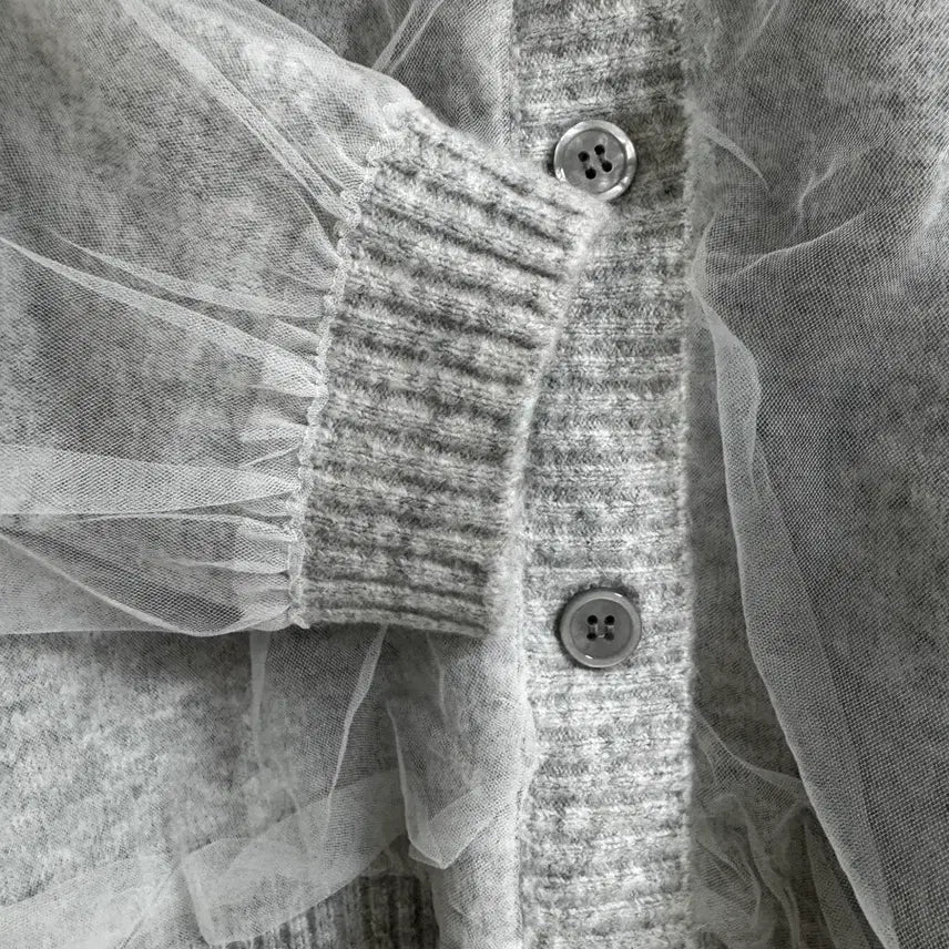 [BUNJANG] ZARA Gray See-Through Cardigan / 자라 그레이 시스루 가디건