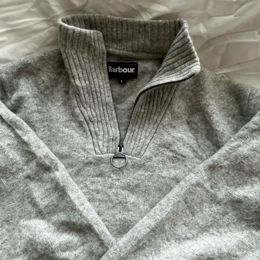 [BUNJANG] Barbour Half-Zip Knit Sweater L / 바버 하프집업 니트 L