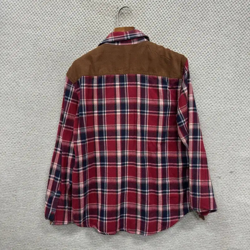 [BUNJANG] UGIZ Two-Pocket Casual Red Check Shirt / UGIZ 투포켓 캐주얼 레드 체크 셔츠 100 M10182