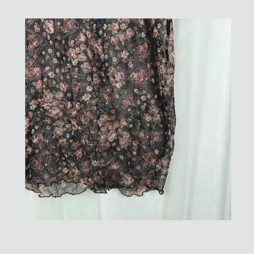 [BUNJANG] Vintage Black Flower Layered Blouse / vintage black flower layered blouse