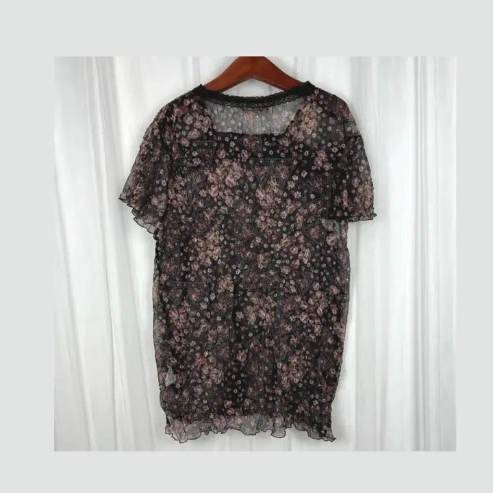 [BUNJANG] Vintage Black Flower Layered Blouse / vintage black flower layered blouse
