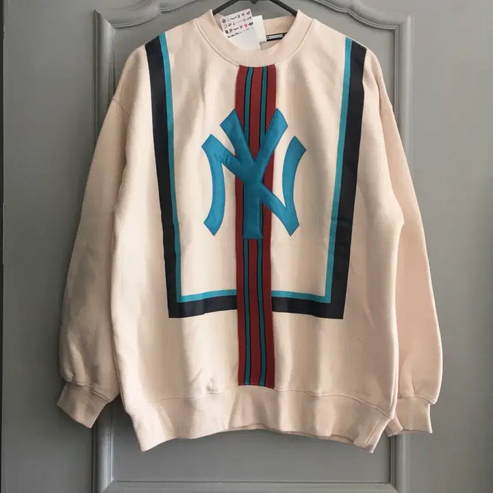 [BUNJANG] MLB Unisex Fleece Sweatshirt - Ivory - New / MLB 남여공용 기모 맨투맨 새상품 85사이즈