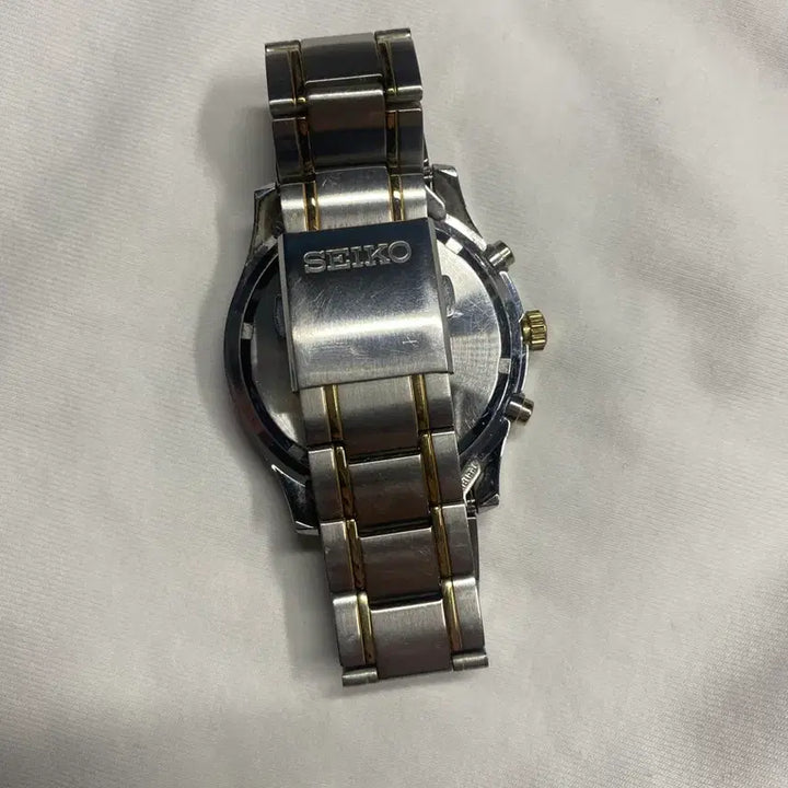 [BUNJANG] Seiko Chronograph Combi Watch White Gold / 세이코 크로노그래프 콤비 시계 화이트골드