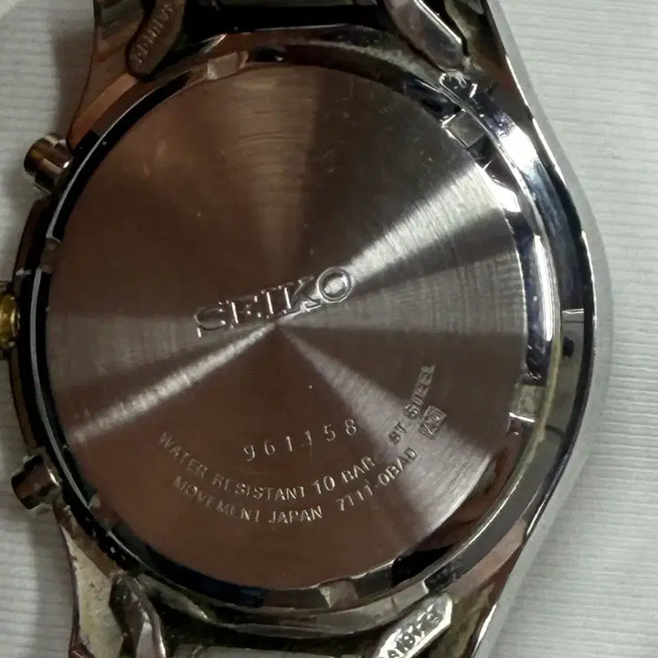 [BUNJANG] Seiko Chronograph Combi Watch White Gold / 세이코 크로노그래프 콤비 시계 화이트골드