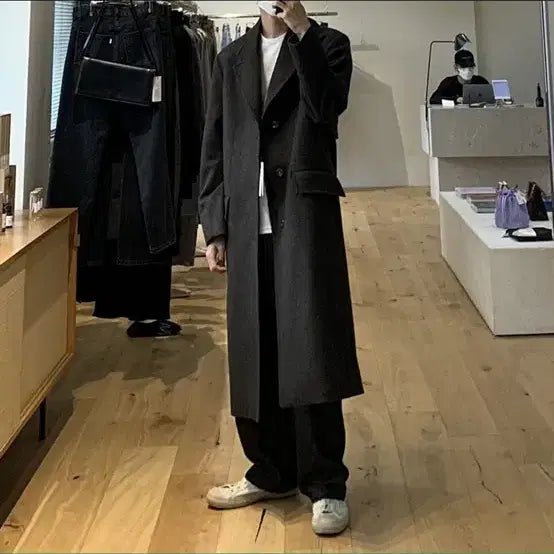 [BUNJANG] Youth 21FW Chesterfield Coat Charcoal Gray / 유스 21fw 체스터필드 코트 차콜그레이