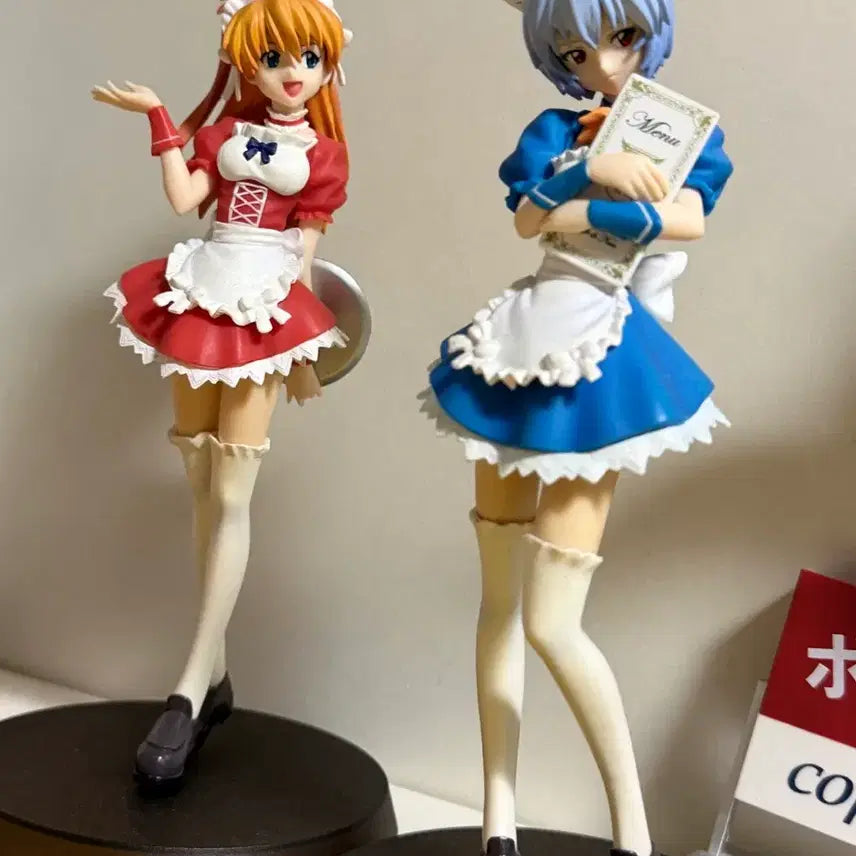 [BUNJANG] Evangelion Asuka &amp; Rei Maid Figures Bundle Set / 에반게리온 메이드 피규어 아스카 레이 일괄