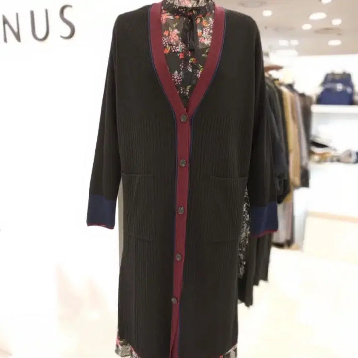 [BUNJANG] Joinus Long Cardigan / 조이너스 롱가디건 블랙 + 버건디
