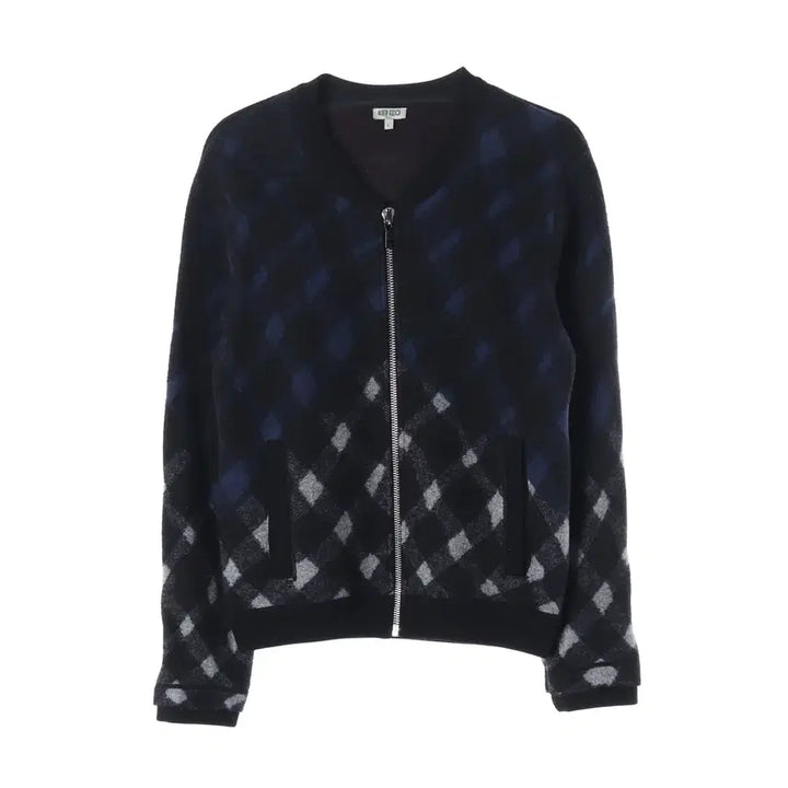 [BUNJANG] Kenzo Fire Wool Blend Check Felt Sweater Jacket Cardigan / 겐조 파이어 울 블렌드 체크 펠트 스웨터 재킷 집업 가디건