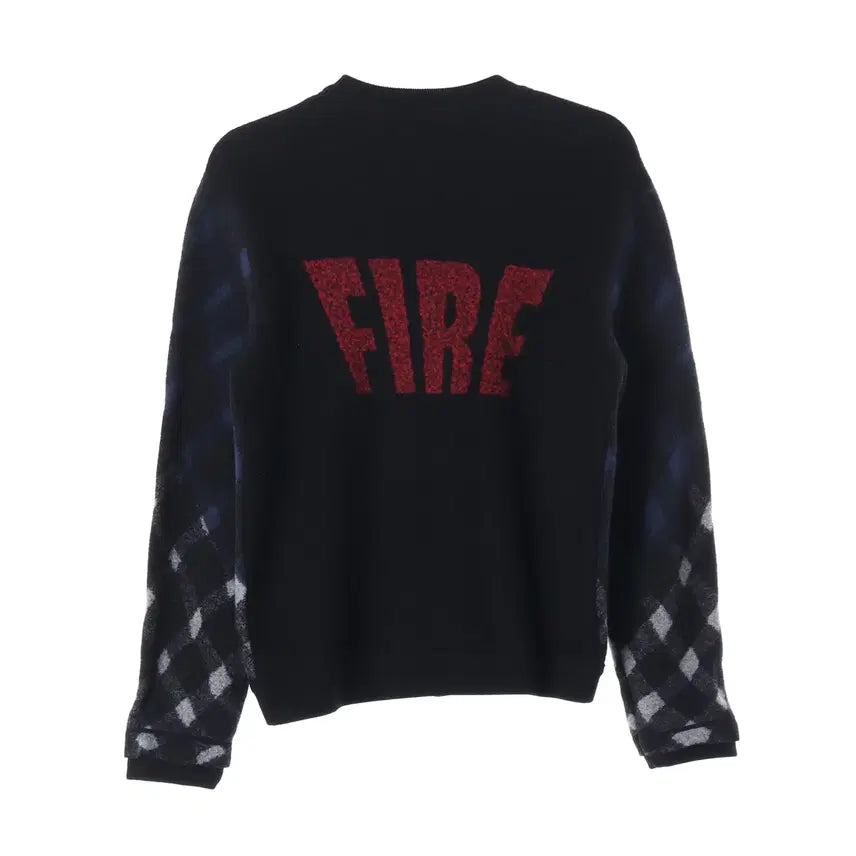 [BUNJANG] Kenzo Fire Wool Blend Check Felt Sweater Jacket Cardigan / 겐조 파이어 울 블렌드 체크 펠트 스웨터 재킷 집업 가디건