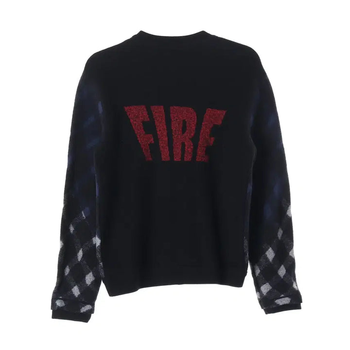 [BUNJANG] Kenzo Fire Wool Blend Check Felt Sweater Jacket Cardigan / 겐조 파이어 울 블렌드 체크 펠트 스웨터 재킷 집업 가디건