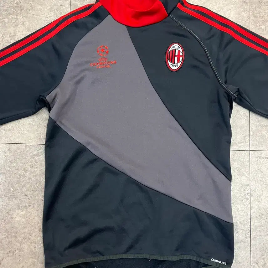[BUNJANG] AC Milan Adidas UCL Training Top Charcoal 95 / 아디다스 AC밀란 UCL 트레이닝탑 긴팔티 차콜 95 #csz2998