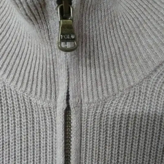 [BUNJANG] Ralph Lauren Ribbed Knit Sweater / 랄프로렌 풀집업 골지 니트 스웨터