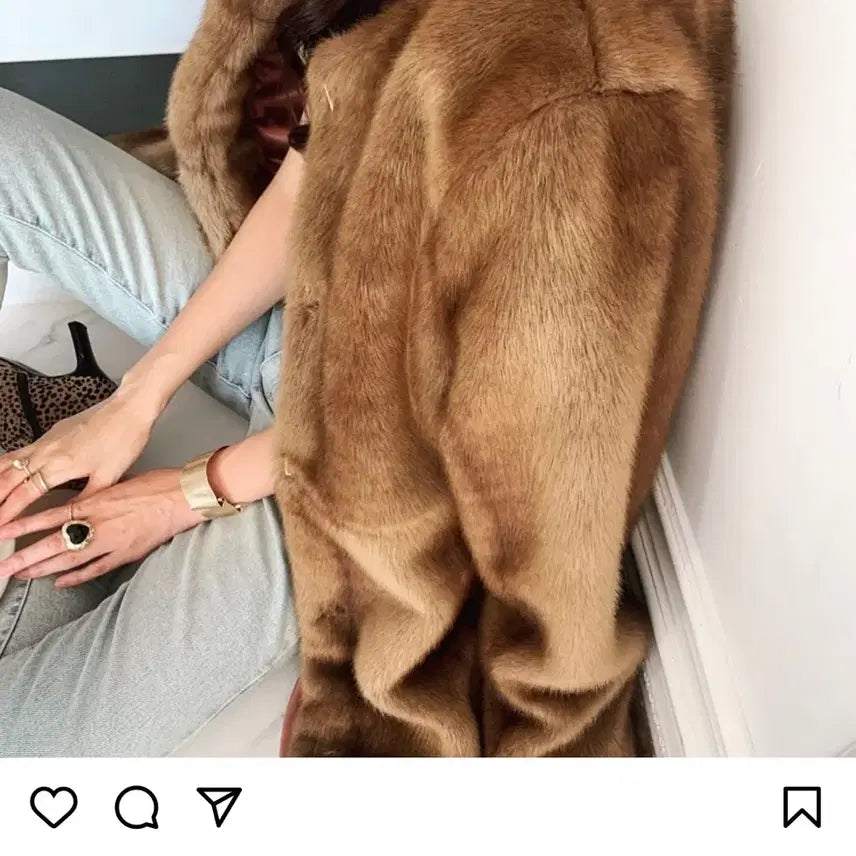 [BUNJANG] Zulloq Brown Long Fur Coat / [새상품] 줄로그 브라운 퍼롱코트