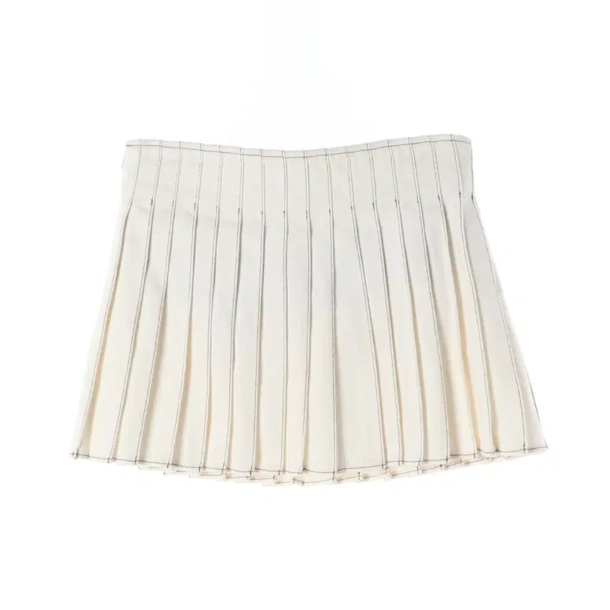 [BUNJANG] Ami Stitch Pleated Mini Skirt / (새상품) 아미 ami 스티치 플리츠 미니 스커트 치마 W26
