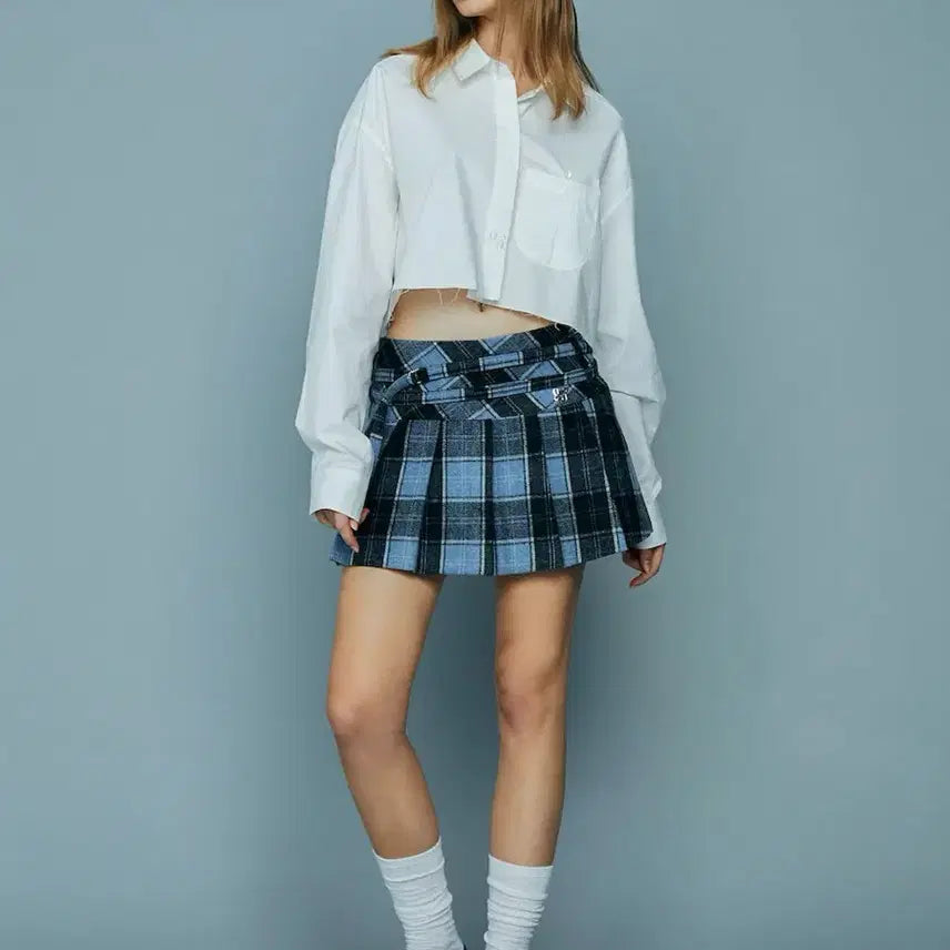 [SOLD OUT] 글로니 glowny jemma skirt 울 체크 플리츠 스커트