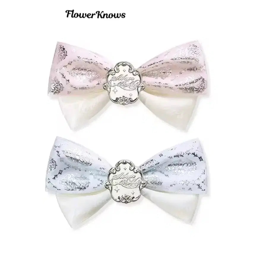 [BUNJANG] Flower Knows Ribbon Hairpin / (미개봉 정품)플라워 노즈 리본 헤어핀 (블루/핑크)