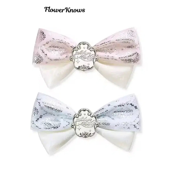 [BUNJANG] Flower Knows Ribbon Hairpin / (미개봉 정품)플라워 노즈 리본 헤어핀 (블루/핑크)