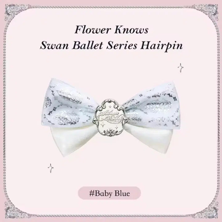 [BUNJANG] Flower Knows Ribbon Hairpin / (미개봉 정품)플라워 노즈 리본 헤어핀 (블루/핑크)