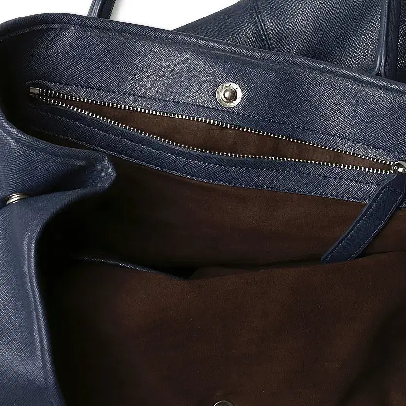 [BUNJANG] The Suit Company Navy Blue Leather Tote Bag / 더 수트 컴퍼니 [The Suit Company] 네이비 블루 토트백