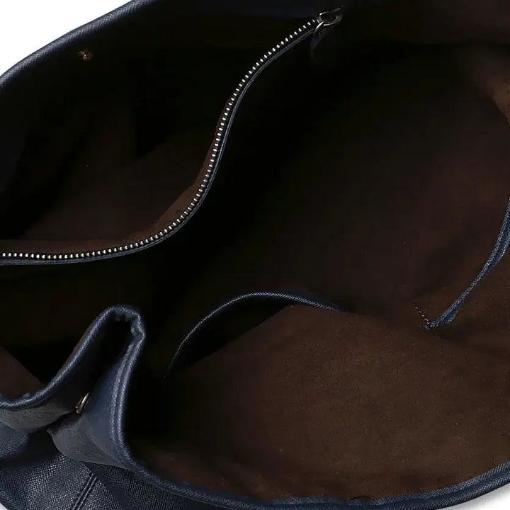 [BUNJANG] The Suit Company Navy Blue Leather Tote Bag / 더 수트 컴퍼니 [The Suit Company] 네이비 블루 토트백