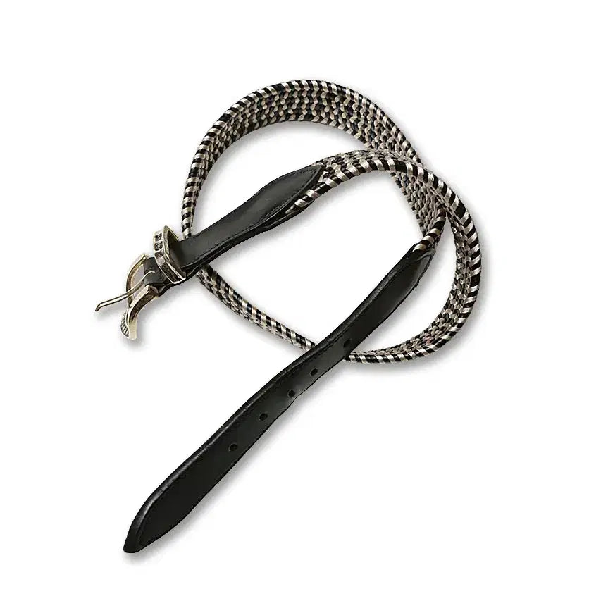 [BUNJANG] Tiberio Ferretti Black Leather Weaving Belt / 티베리오 페레티 [Tiberio Ferretti] 블랙 레더 위빙 벨트