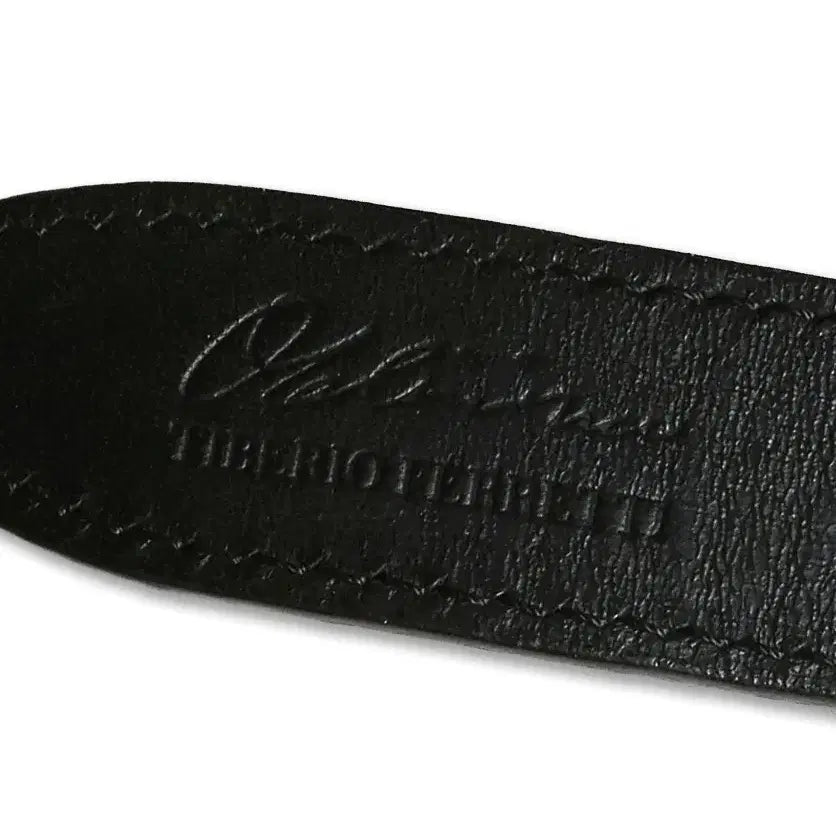 [BUNJANG] Tiberio Ferretti Black Leather Weaving Belt / 티베리오 페레티 [Tiberio Ferretti] 블랙 레더 위빙 벨트