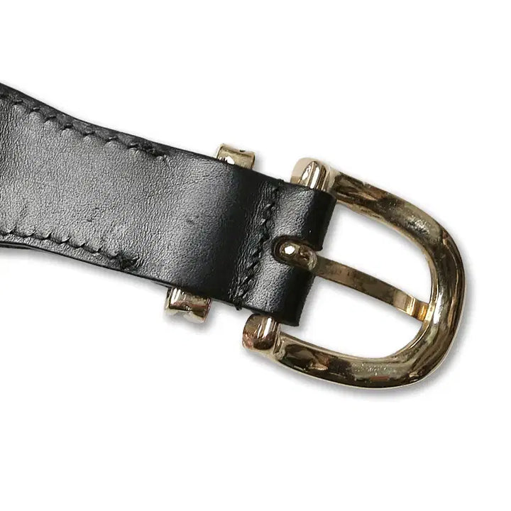 [BUNJANG] Tiberio Ferretti Black Leather Weaving Belt / 티베리오 페레티 [Tiberio Ferretti] 블랙 레더 위빙 벨트