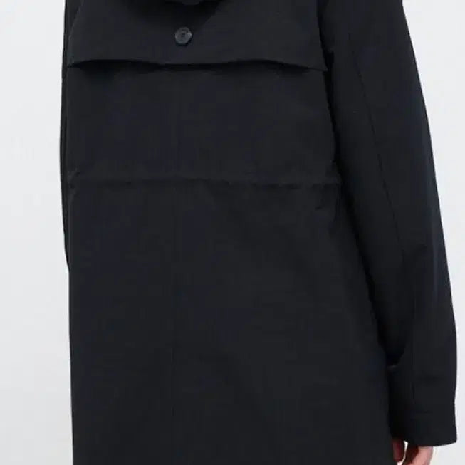 [BUNJANG] Tommy Hilfiger Black Hooded Parka Jacket / 타미힐피거 블랙 후드 야상 코트