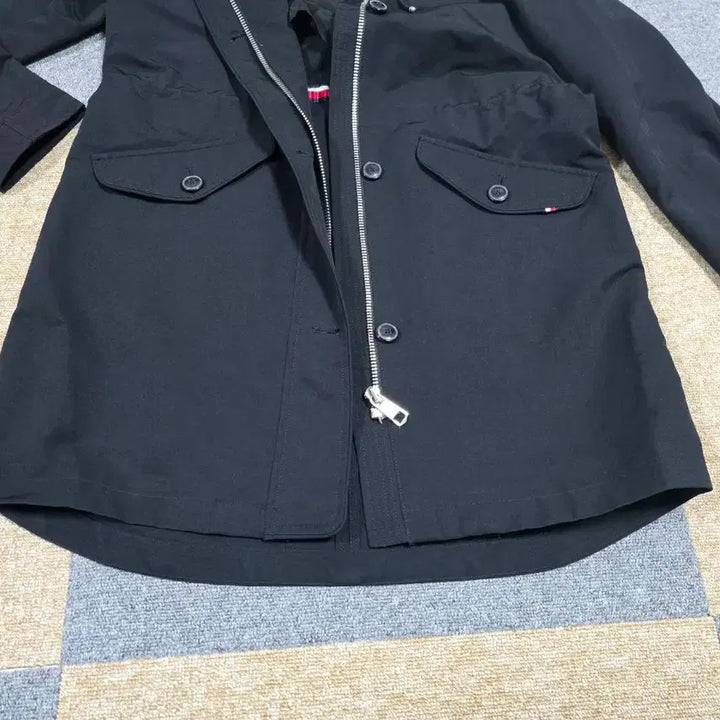 [BUNJANG] Tommy Hilfiger Black Hooded Parka Jacket / 타미힐피거 블랙 후드 야상 코트