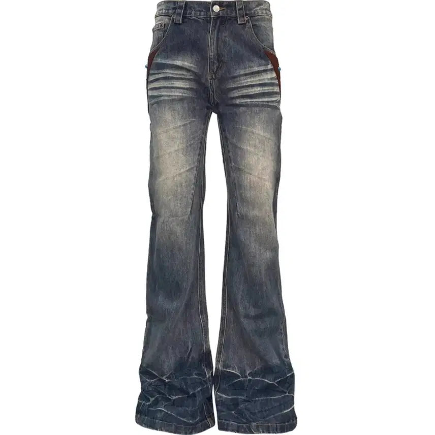 [BUNJANG] PCCVISION Turquoise Denim Boots Cut Pants M Size / PCCVISION 터키옥 데님 팬츠 부츠컷 M사이즈