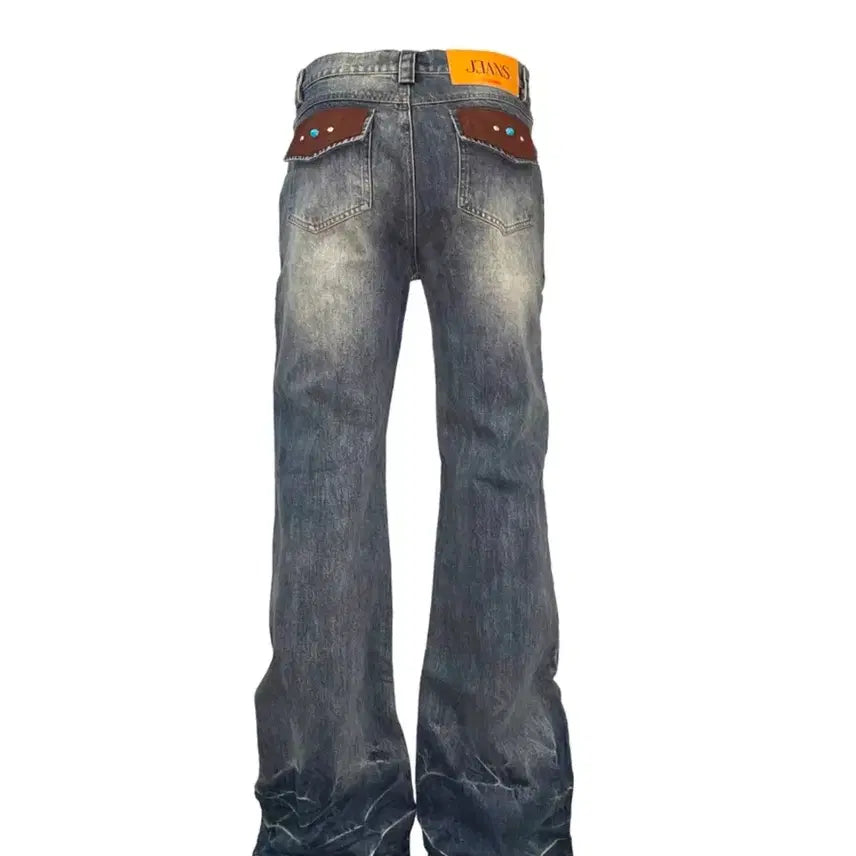 [BUNJANG] PCCVISION Turquoise Denim Boots Cut Pants M Size / PCCVISION 터키옥 데님 팬츠 부츠컷 M사이즈