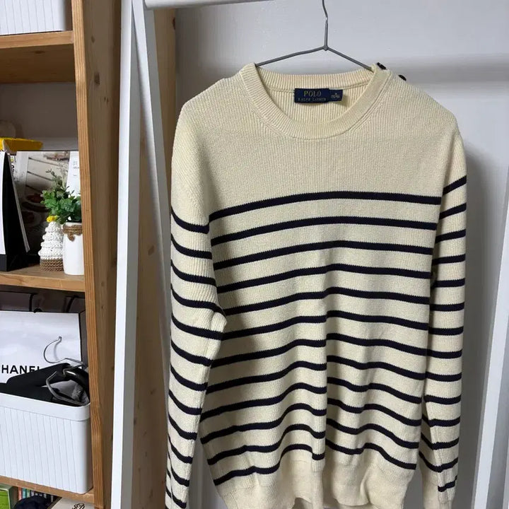 [BUNJANG] Polo Ralph Lauren Stripe Henley Knit / 폴로 랄프로렌 스트라이프 헨리넥 니트