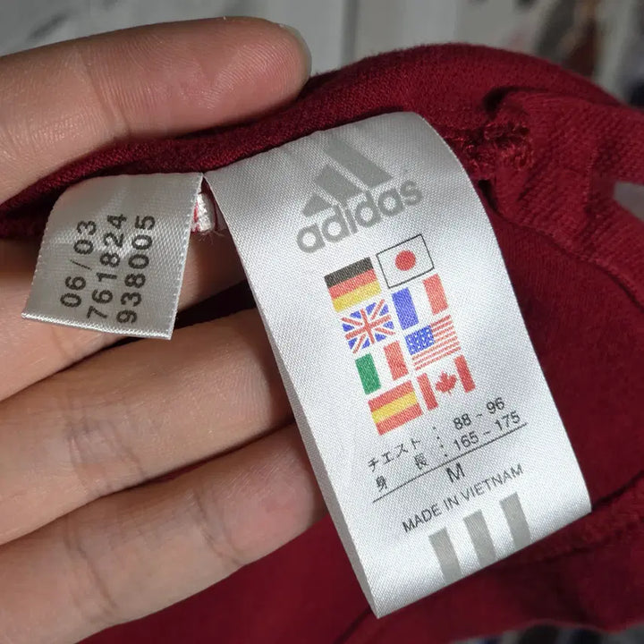 [BUNJANG] Adidas Japan Red PK Long Sleeve Shirt / 아디다스 일본판 레드 카라 PK 롱슬리브
