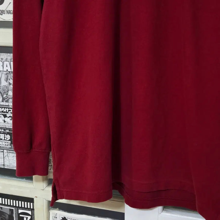 [BUNJANG] Adidas Japan Red PK Long Sleeve Shirt / 아디다스 일본판 레드 카라 PK 롱슬리브