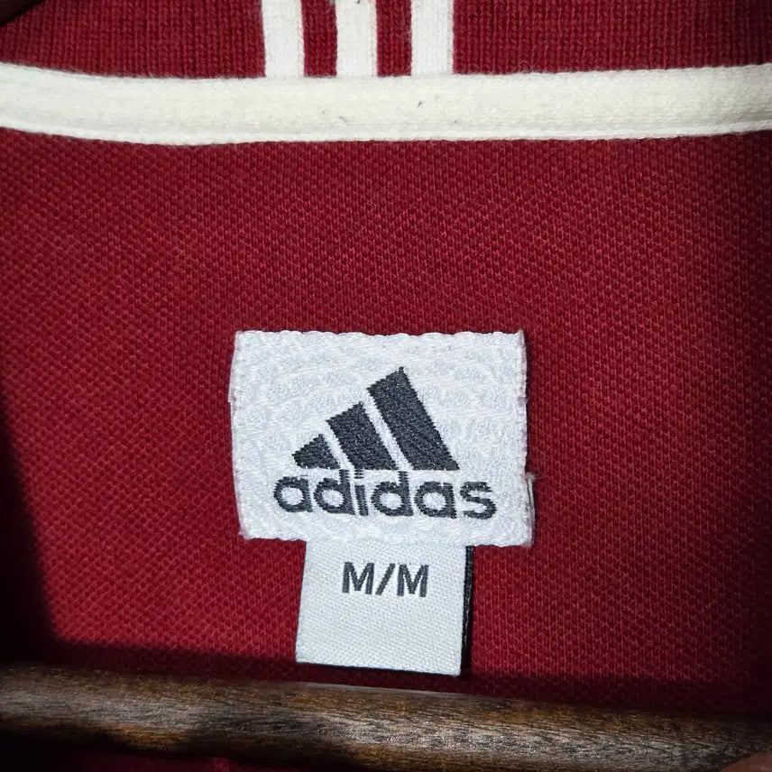 [BUNJANG] Adidas Japan Red PK Long Sleeve Shirt / 아디다스 일본판 레드 카라 PK 롱슬리브