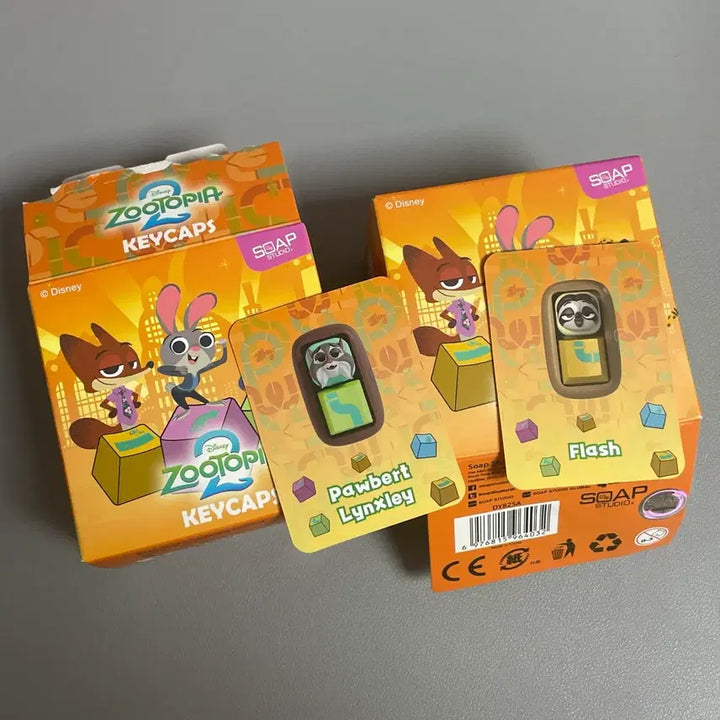 [BUNJANG] Bundle Set Sealed Disney Zootopia 2 Keycap POB Flash Sloth Keyring / 일괄 미개봉 | 주토피아2 키캡 포버트 플래시 나무늘보 키링 디즈니
