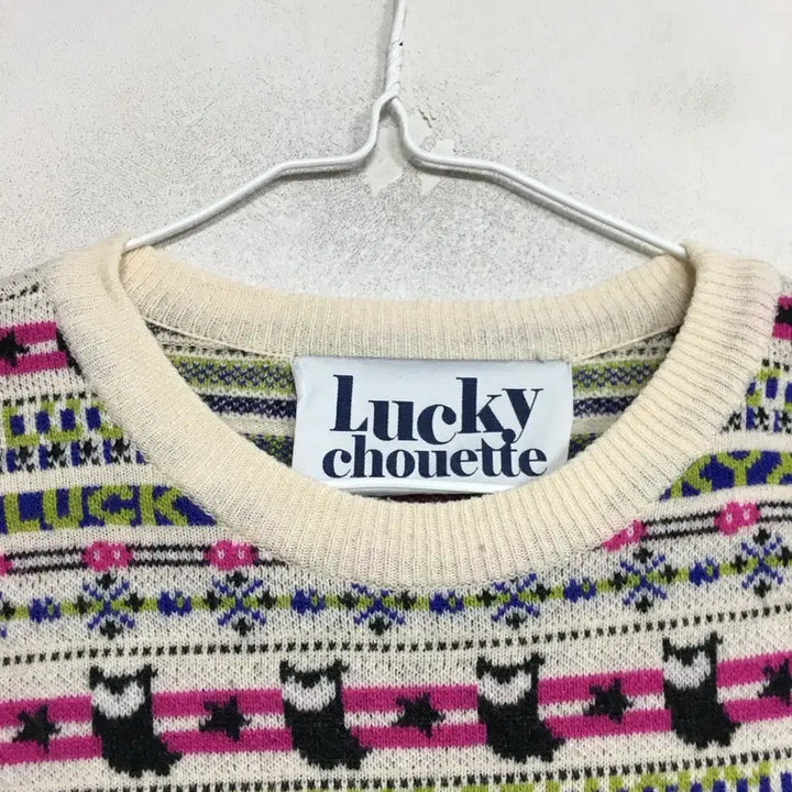 [BUNJANG] Lucky Chouette Embroidered Wool Knit Sweater / 럭키슈에뜨 자수 울 니트 38