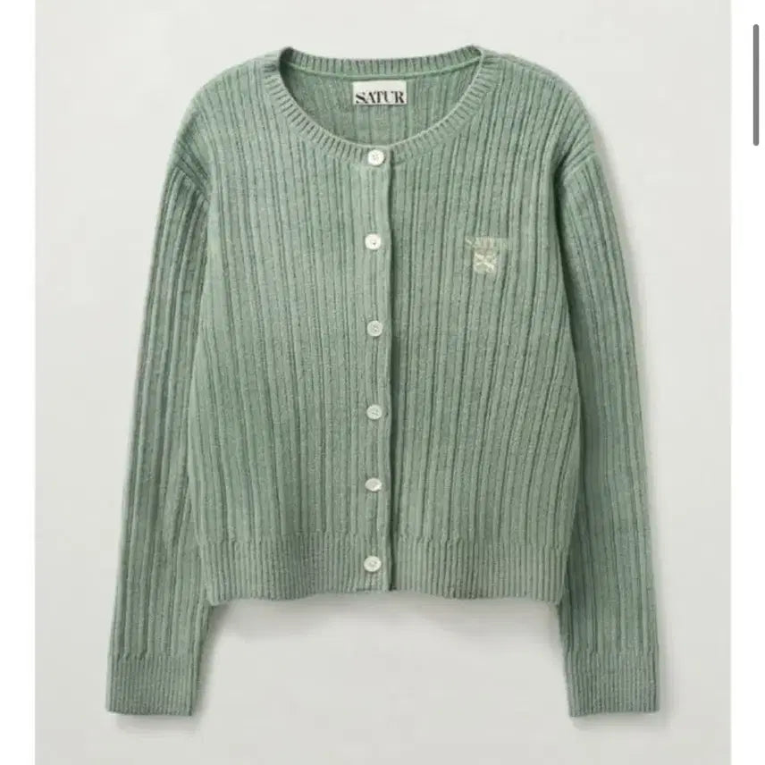 [BUNJANG] SATUR Fleece Crew Neck Cardigan Mint XS / SATUR 플리스 크루 넥 가디건 민트/xs