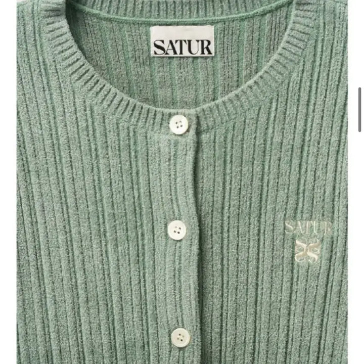 [BUNJANG] SATUR Fleece Crew Neck Cardigan Mint XS / SATUR 플리스 크루 넥 가디건 민트/xs