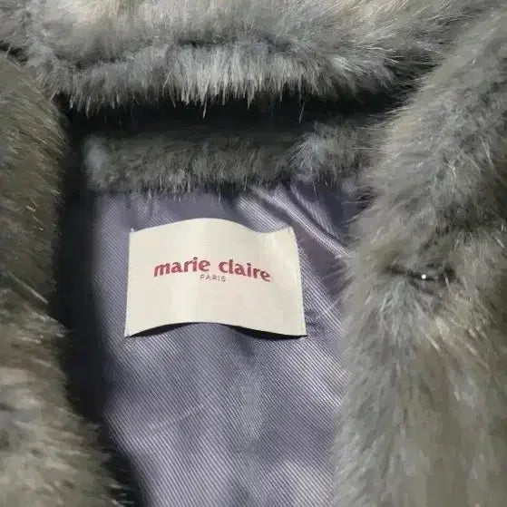 [BUNJANG] Marie Claire Hooded Fur Coat - Gray / 마리끌레르 후드 퍼 코트 그레이