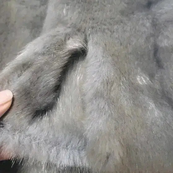 [BUNJANG] Marie Claire Hooded Fur Coat - Gray / 마리끌레르 후드 퍼 코트 그레이