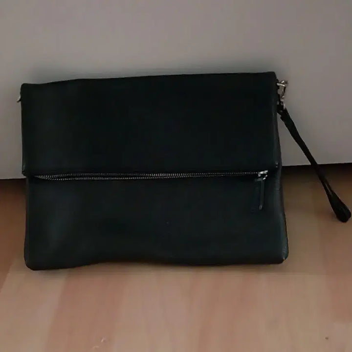 [BUNJANG] Black Leather Clutch Bag / 블랙 레더 클러치백 손가방