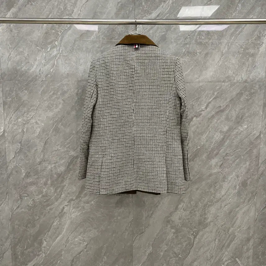 [SOLD OUT] 톰브라운 여성용 코트 체크 봄 가을 시즌