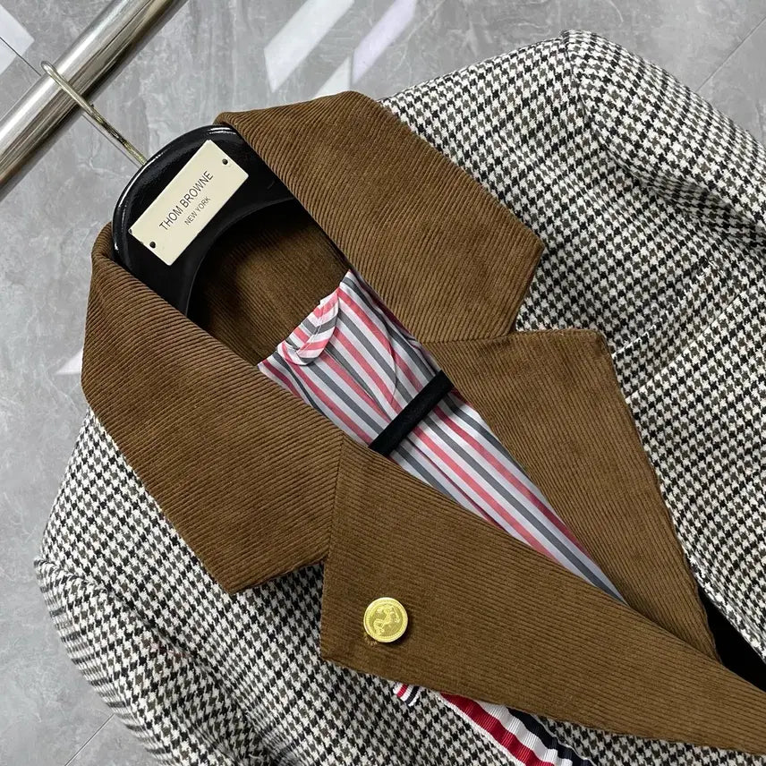 [SOLD OUT] 톰브라운 여성용 코트 체크 봄 가을 시즌