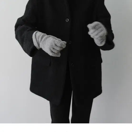 [BUNJANG] Teddy Boucle Coat (Black) / 레터 letter Teddy boucle coat (black)