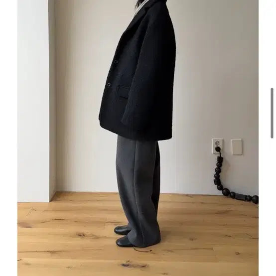 [BUNJANG] Teddy Boucle Coat (Black) / 레터 letter Teddy boucle coat (black)