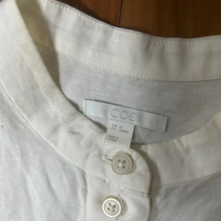 [BUNJANG] COS Henley Neck Shirt - White Long Sleeve / COS 헨리넥 셔츠 화이트 긴팔