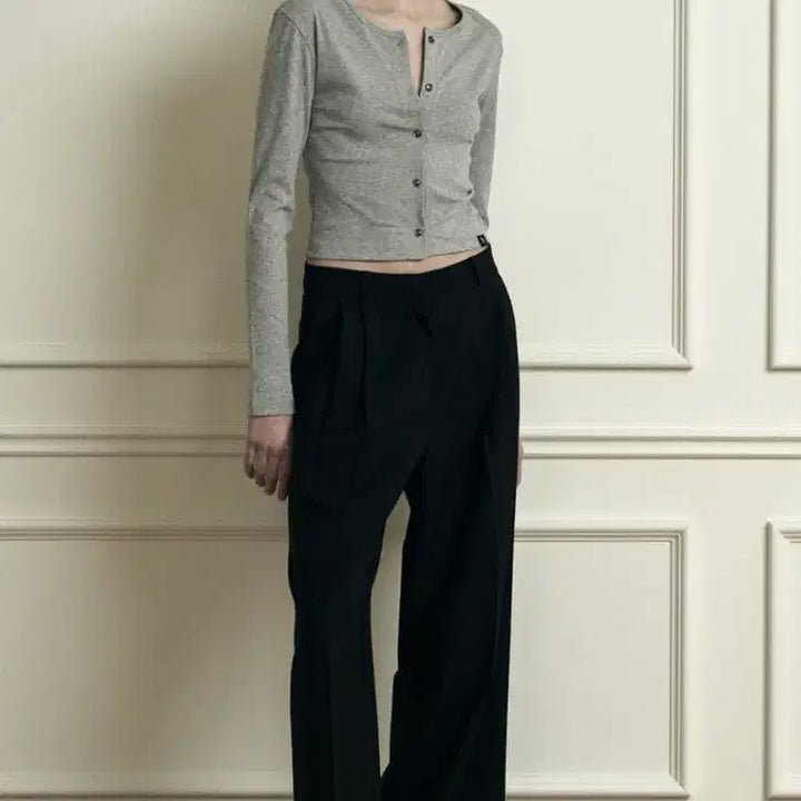 [BUNJANG] Synnara Plain Wide Slacks Black / 시너진 플레인 와이드 슬랙스 블랙