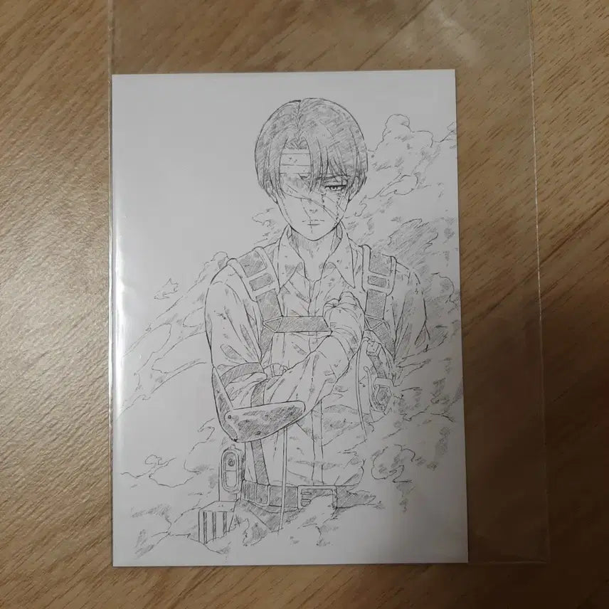 [BUNJANG] Attack on Titan Levi Illustration Postcard / 진격의 거인 완결편 특전 리바이 일러스트 포스트 카드