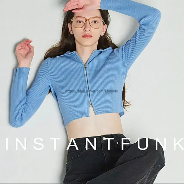 [BUNJANG] Instantfunk Slim Zip-up Knit / 인스턴트펑크 슬림 집업 니트